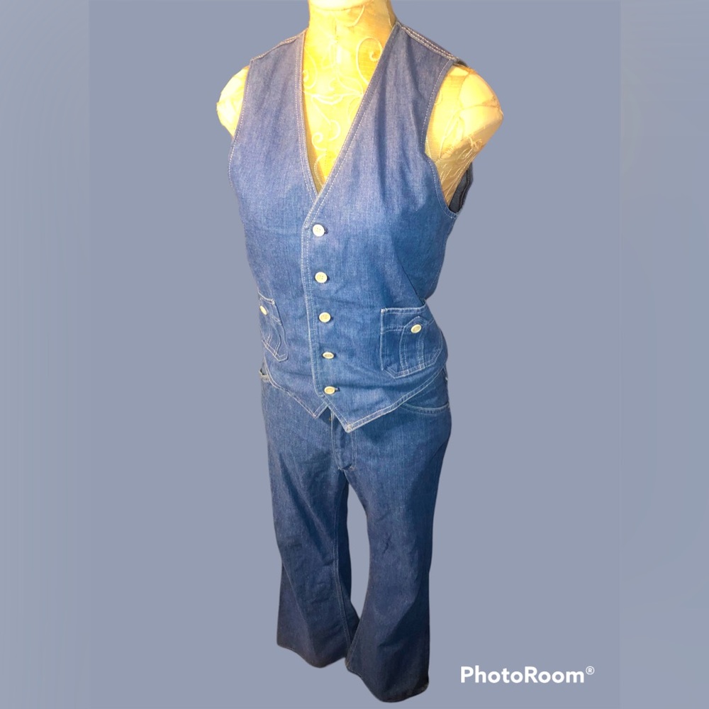 3 Piece, Vintage, Rare, Lee, Denim outfit. Jeans, Vest, Jacket